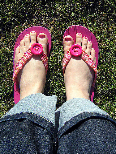 Crochet Embellished Flip Flops