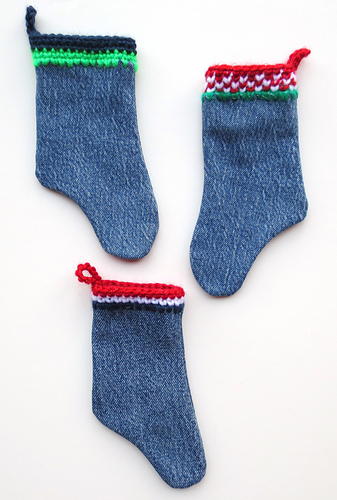 Mini Denim Christmas Sock photo 3