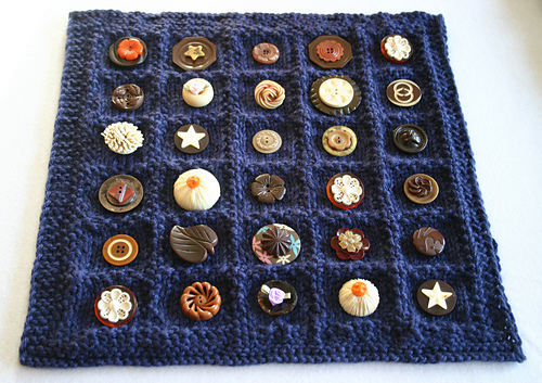 Box of Chocolates Afghan Block, Wall Hanging or Knitted Picture