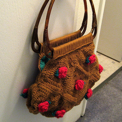 Rosette Square Handbag