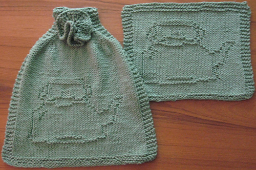 Tea Kettle Hang towel & Dishcloth Set