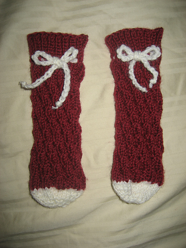 Tusts (toe up spiral tube socks) for baby
