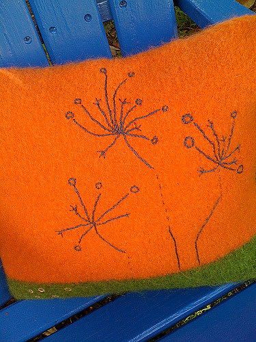 Felted Pillow with Embroidery