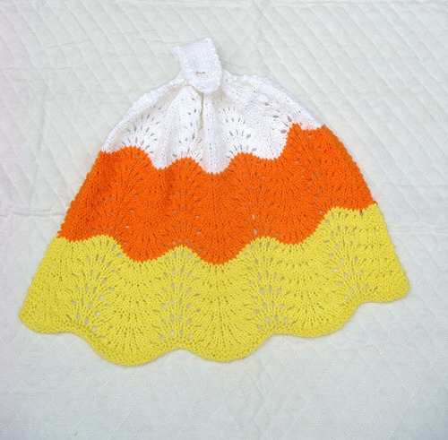 modified feather & fan Hanging dishtowel