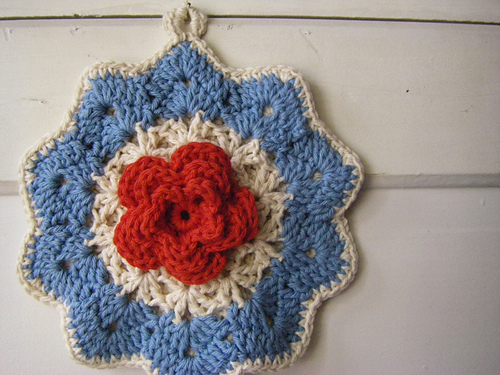 Irish Rose Potholder