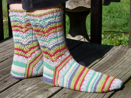 Fern Lace Panel Socks