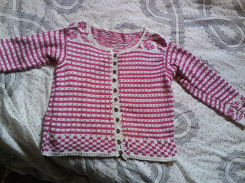 Cardigan de composition en damier