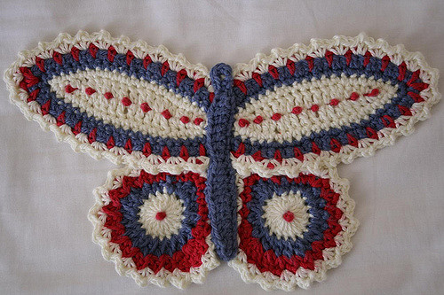 Ravelry: Butterfly Potholder #13 pattern by Lily Mills Company