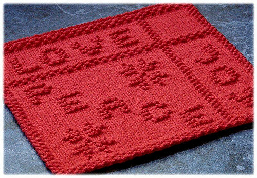 Peace, Love and Joy Dishcloth