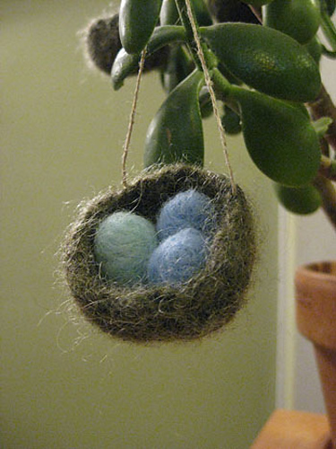 Felted Robin's Nest Ornament
