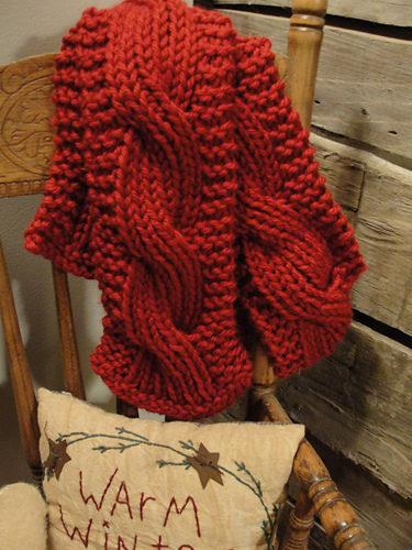reversible big cable scarf