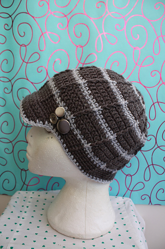 Brimmed Button Beanie