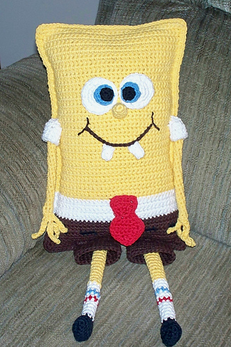 Yellow Square Dude Pillow
