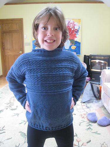 Moss Stitch and Garter Stitch Guernsey