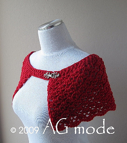 Ana shell shoulderette (Tunisian crochet and knitting)