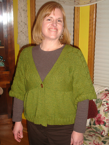 Cable-Sleeve Cardigan