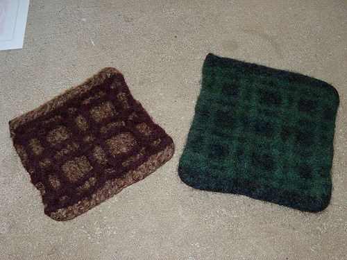 Plaid Felted Coaster