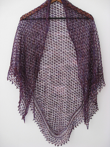 Point d'Esprit Shawl with Lace Center