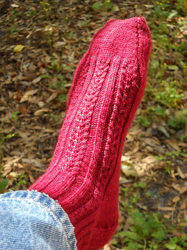 Double Eyelet Rib Cuff-Down Socks