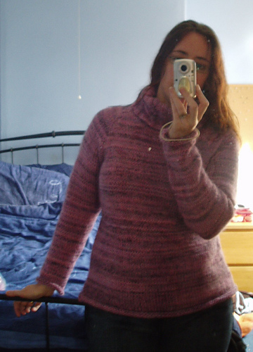 Design F - Sweater with Cabled Cowl Neck