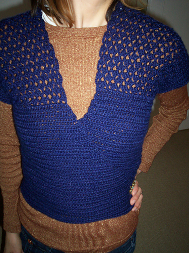 Crochet Lace Yoke Wrap Cardigan