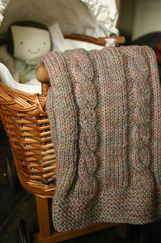 Cable Knit Dolls Blanket