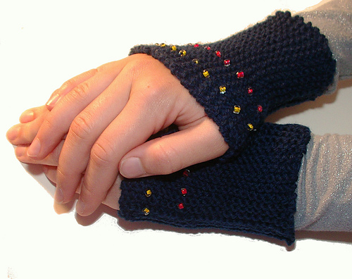 beaded wrist warmers