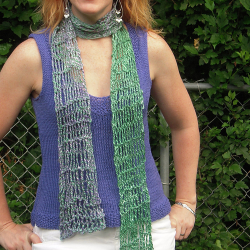 Handspun Twisted Drop Stitch Scarf