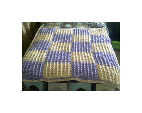 Raised Rib Lilac-Cream Blanket