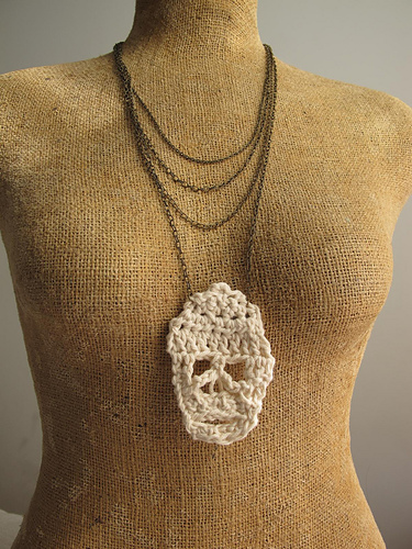 Crochet Skull Necklace