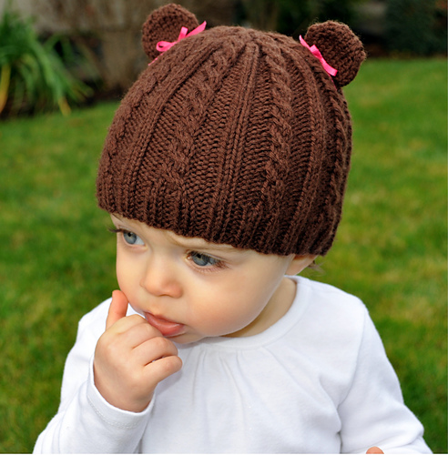 Cabled Teddy Hat