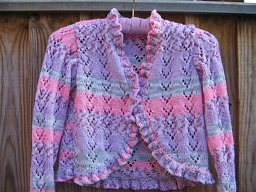 Girl's Ruffle-edged Lace Cardigan