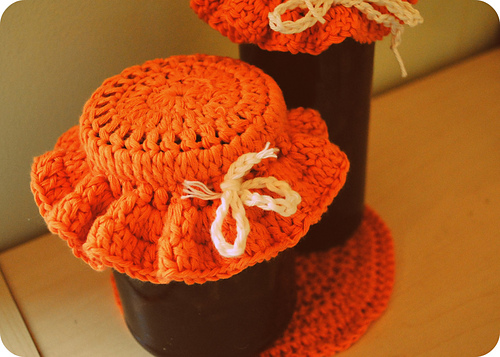 crochet jar cover
