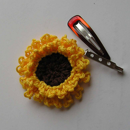 Crochet sunflower ornament