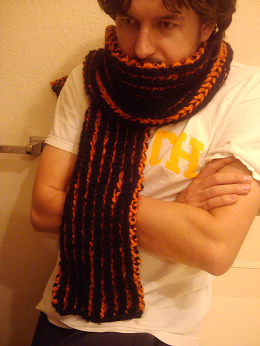 Two Color Brioche Scarf