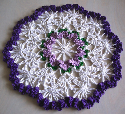 Small and Large Violet Doily