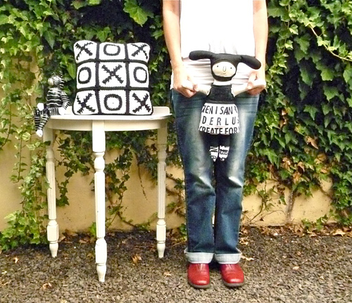 Granny Tic Tac Toe cushion