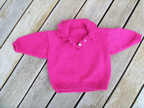 Sweater and Bootees With Picot Edge - Sweater