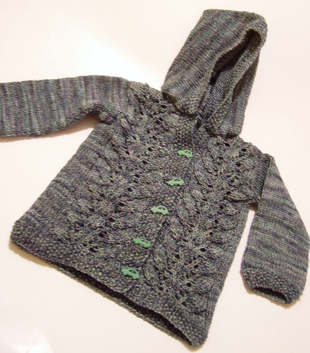 Leaf Border Hooded Jacket