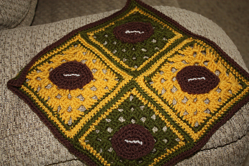 Football Center Granny Type Afghan Square 
