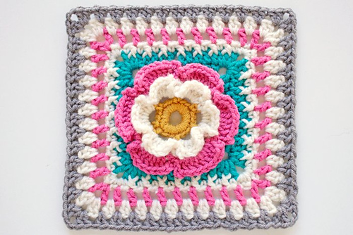 Multi colour flower blanket square photo 4