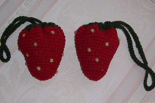 Strawberry wristlet purse