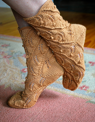 Fern Spiral Socks