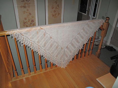 feather knitted shawl