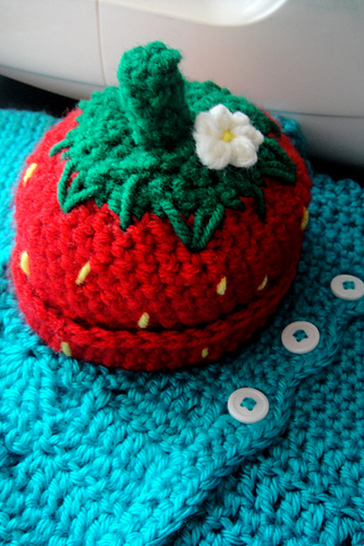 Strawberry Newborn Beanie Hat