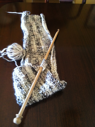 Afghan in afghan stitch
