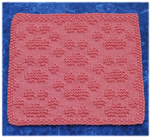 Quilted Paw Prints Dishcloth