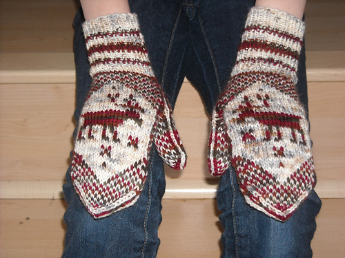 Barnevott med reinsdyr / Reindeer: Child's Mittens