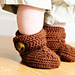Crochet wrap around button baby boots photo 3