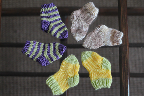 Newborn knitted socks